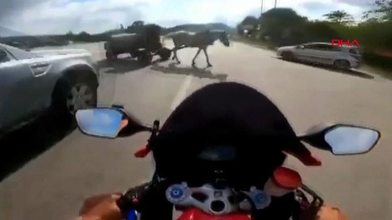 Her şey bir anda oldu! Korkunç anları kask kamerası kaydetti