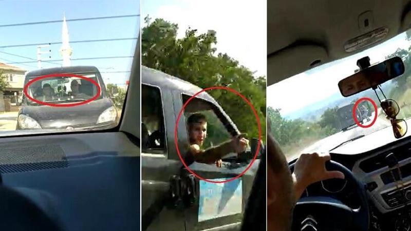 Trafikte korku dolu kovalamaca! O anları böyle görüntülediler