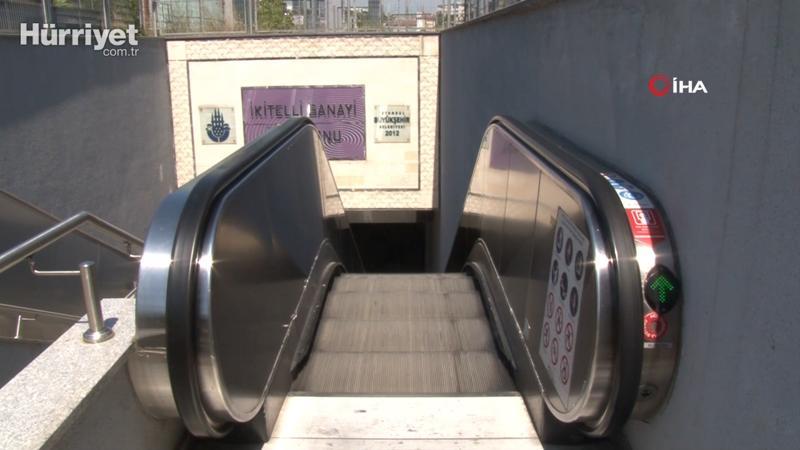 Metro istasyonunun yürüyen merdivenine binen kadın dehşeti yaşadı
