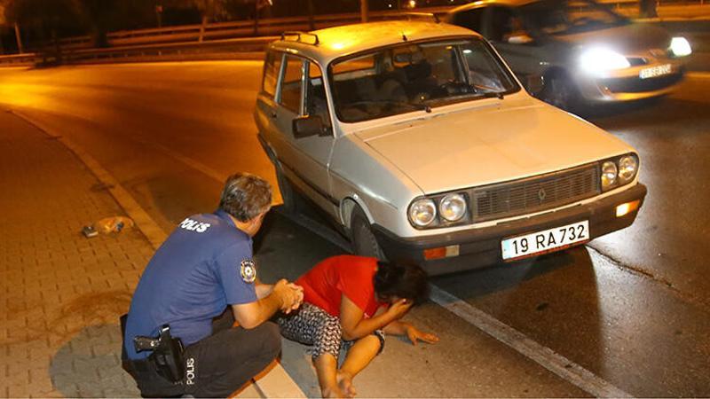 Adana'da darp edilip, otomobilden atılan kadın yaralandı