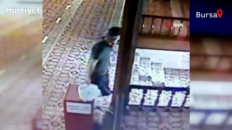 Sakızlı telle camiden paraları böyle çaldı