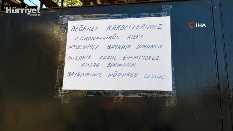 Evinin kapısına "Korona virüs var, misafir kabul etmiyoruz" yazısı astı