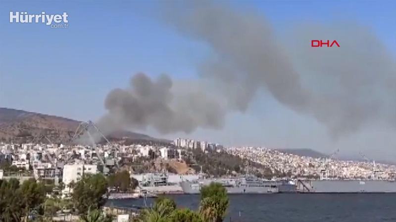 Son dakika haber... İzmir Bayraklı'da orman yangını