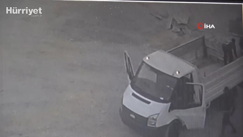 Bekçiyi bıçakla etkisiz hale getirip, malzemeleri işte böyle çaldılar