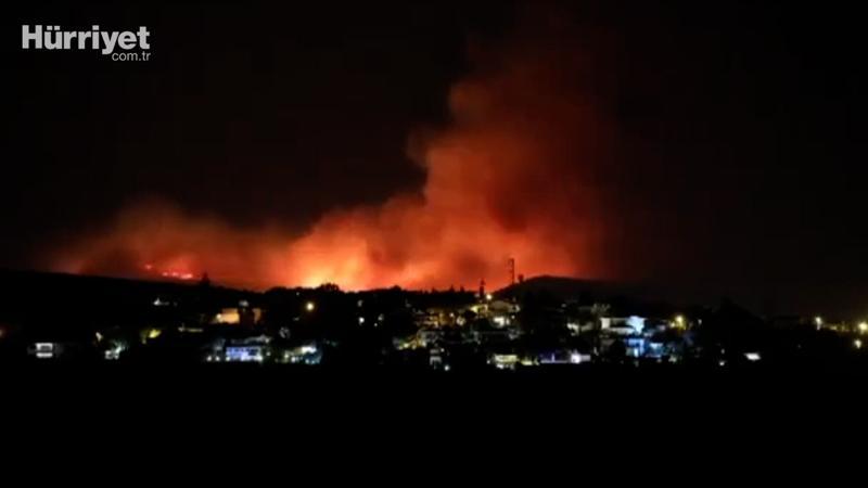 İzmir Çeşme'deki yangını böyle görüntülendi
