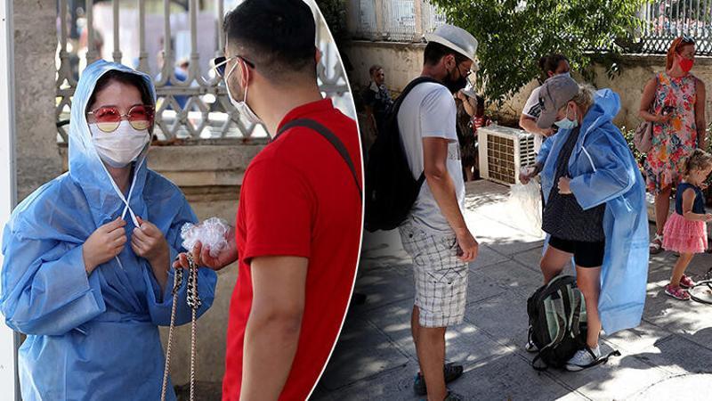 Son dakika haberi: Ayasofya Camii girişinde dikkat çeken görüntü