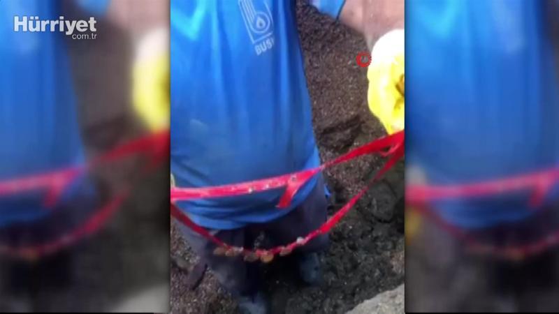 Kanalizasyona düşen çeyrek altınlar için yolu kazdılar