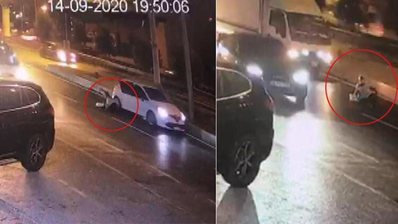 Şişli'de kadını otomobilden attılar; ezilmekten son anda kurtuldu