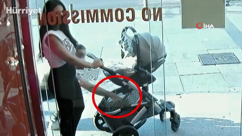 Bebek arabasındaki telefonu kaşla göz arasında çaldı