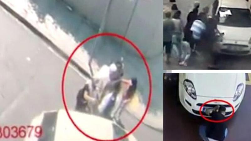 Üzerine araç sürdükleri vatandaşları soyan yankesiciler kamerada
