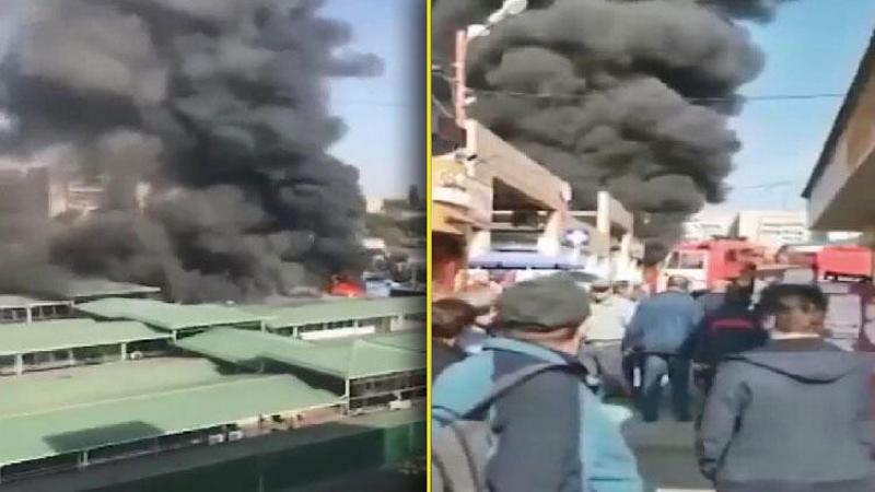 Rusya'da marketlerin bulunduğu bölgede yangın