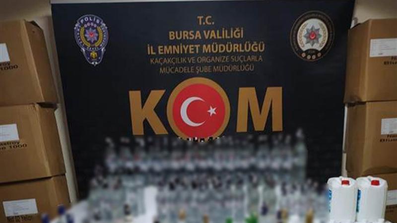 Bursa'da sahte içki operasyonu