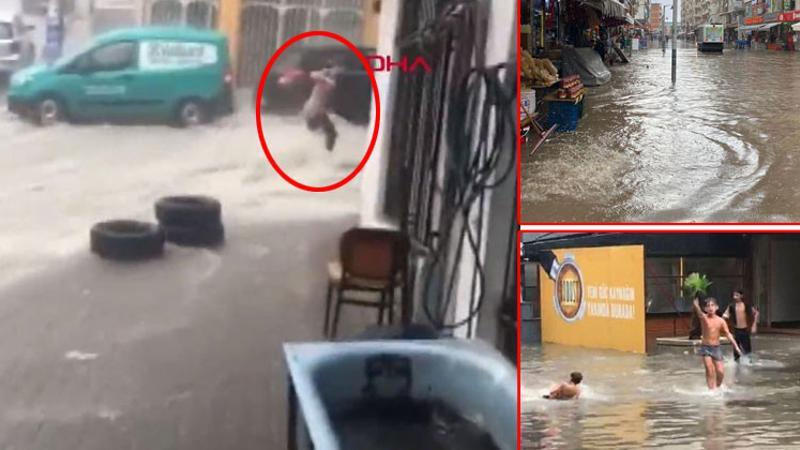 İzmir'i sağanak vurdu