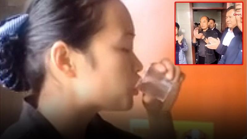 Çin'de temizlik görevlisi, işini iyi yaptığını kanıtlamak için tuvalet suyu içti