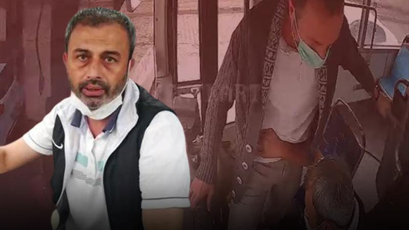 İstediği yerde inemeyince seyir halindeki otobüsün frenine bastı