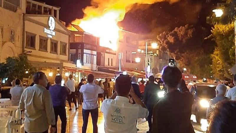 Bodrum'da balık restoranında çıkan yangın korkuttu
