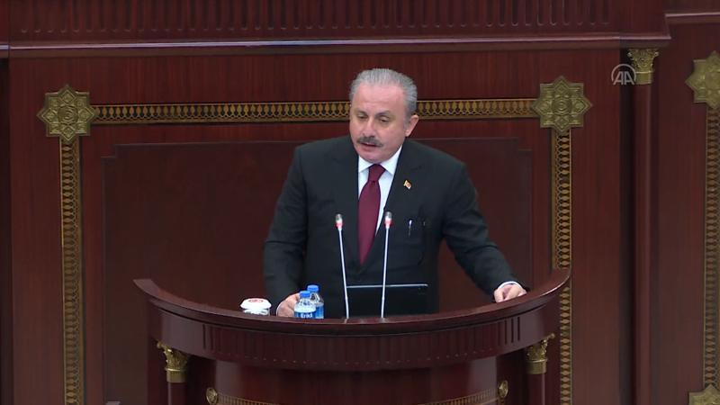 TBMM başkanı Şentop Azerbaycan Meclisi'nde konuştu