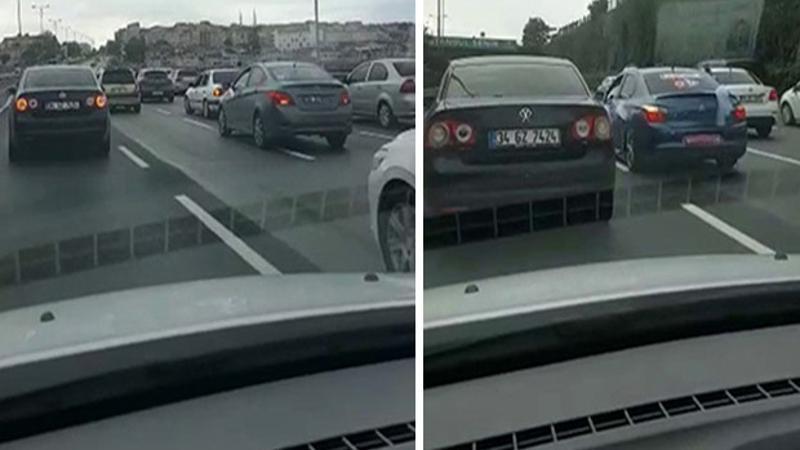 Düğün konvoyuyla 4 şeritlik yolu kapattılar! Tepki çeken görüntüler...