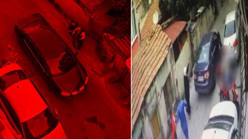 Beyoğlu'nda iki aile arasında çıkan silahlı çatışma kamerada