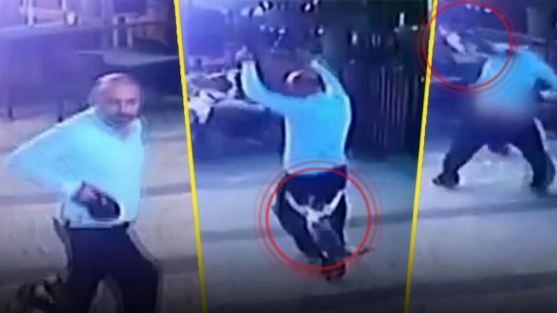 Köpeğiyle gezerken kedinin saldırısına uğrayan adam hayatının şokunu yaşadı