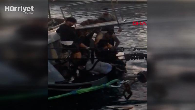 Beşiktaş'ta denize düşen turistleri teknedeki kişi kurtardı