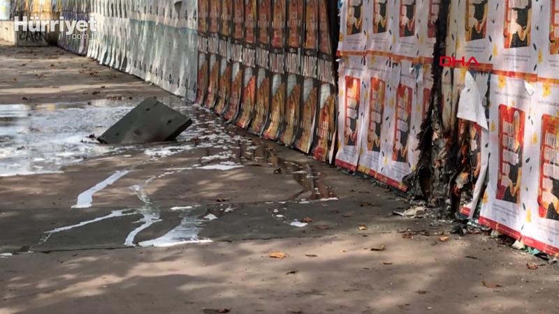 Beşiktaş'ta yeraltı elektrik kablolarında patlama