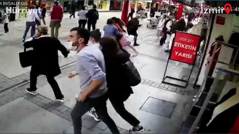 İzmir'de yaşanan büyük panik güvenlik kameralarında