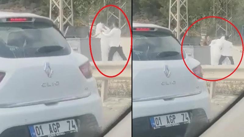 Damat, yol kenarında gelini dövdü! Dehşete düşüren o anlar...