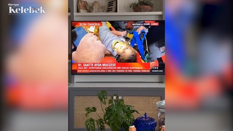 Ayda bebeğin kurtarılma anı, Bergüzar Korel'i gözyaşlarına boğdu.
