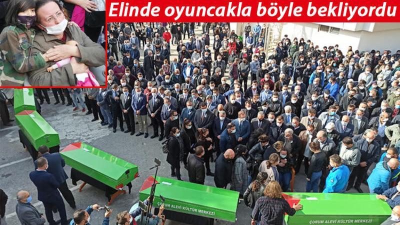 Depremde ölen babaanne ve 4 torunu toprağa verildi