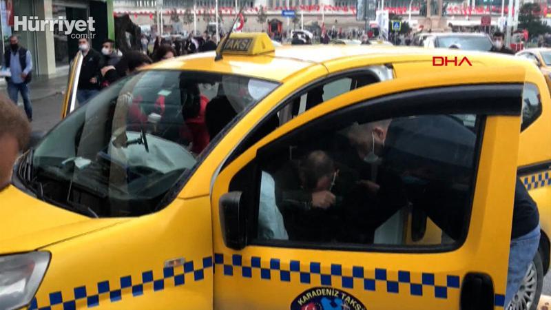 Taksim Meydanı'nda kaza; şoka girdiler