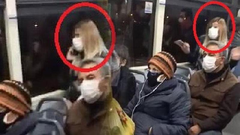 Ankara'da belediye otobüsünde 'koronavirüs' paniği kamerada