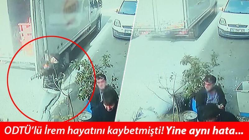 Kamyonetin açık unutulan kasa kapağı, sokakta yürüyen kişiye çarptı! O anlar kamerada