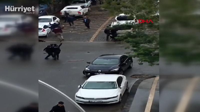 Adliye önünde taşlı, sopalı, silahlı kavga