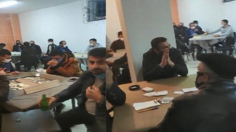 Okey oynayanlara koronavirüs baskını kamerada