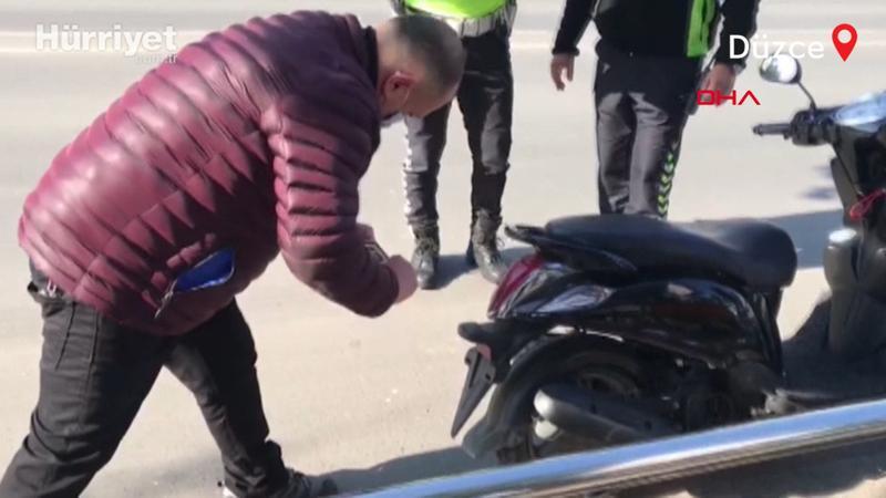 Polisleri görünce plakasını taktı, cezadan kurtulamadı