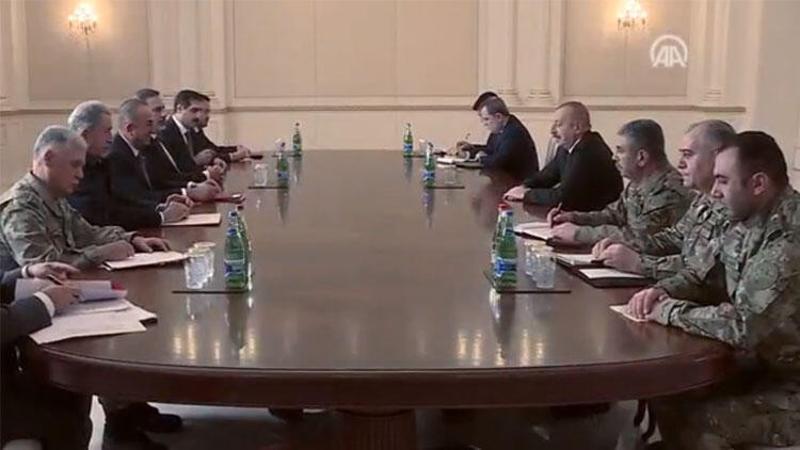 Azerbaycan Cumhurbaşkanı Aliyev, Çavuşoğlu, Akar, Dündar ve Fidan'ı kabul etti