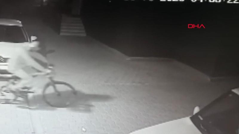Çaldığı 5 bin liralık bisikletle kaçarken kameraya yakalandı