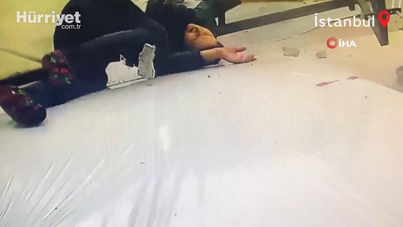 İstanbul’da dehşet anları kamerada...Genç kadını sünger kurtardı