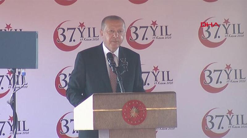 Cumhurbaşkanı Erdoğan, KKTC'nin 37. kuruluş yıldönümünde konuştu