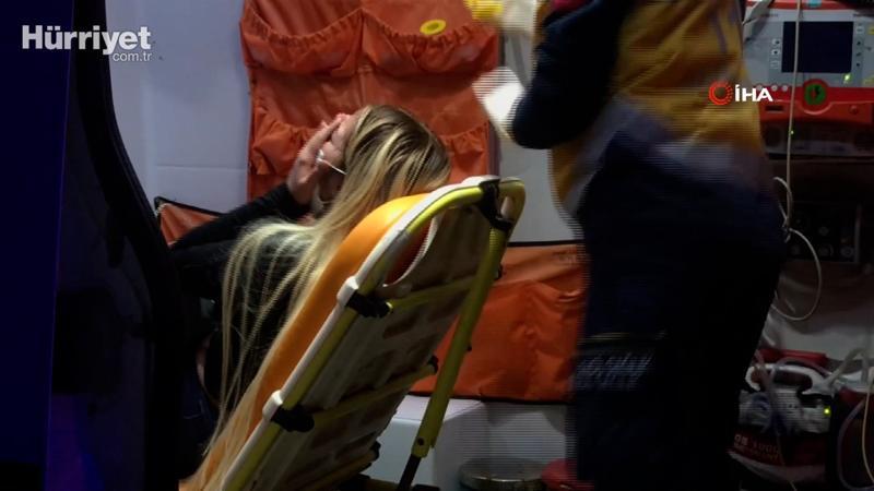 Sinir krizi geçiren genç kız, polisi alarma geçirdi