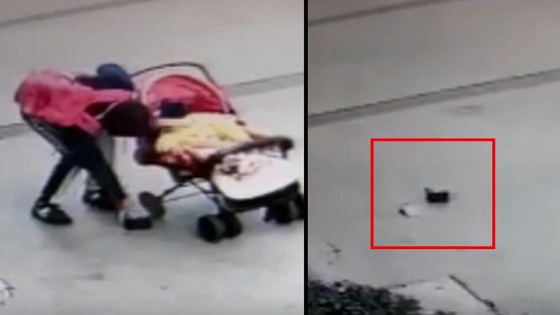 Bebek arabasıyla giderken bulduğu para dolu cüzdanı böyle aldı