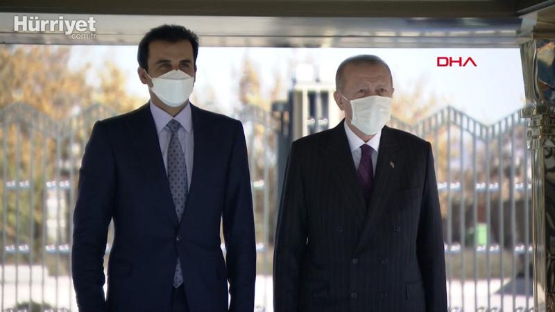 Cumhurbaşkanı Erdoğan, Katar Devleti Emiri Şeyh Temim Bin Hamad El Sani'yi resmi törenile karşıladı