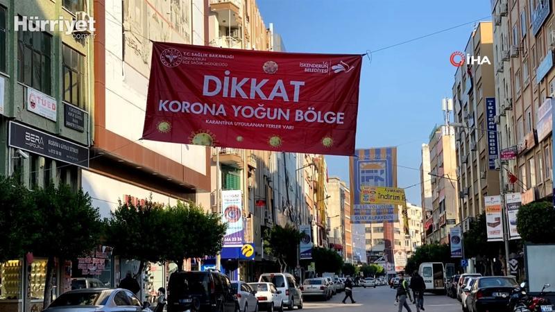 İskenderun'da afişli korona uyarısı