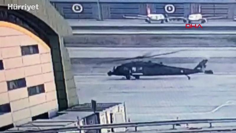 Sabiha Gökçen'deki helikopter kazasının güvenlik kamerası görüntüleri