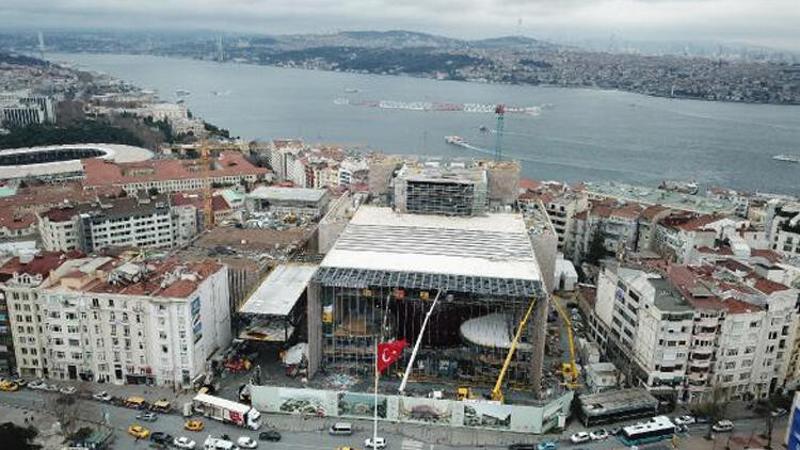 Atatürk Kültür Merkezi'nde son durum havadan görüntülendi