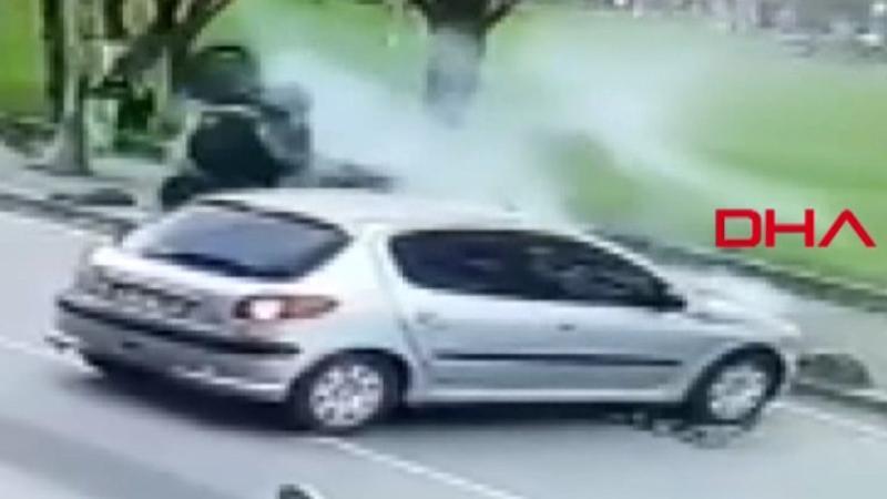 Beykoz'daki feci motosiklet kazası kamerada