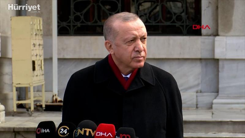 Cumhurbaşkanı Erdoğan, Cuma namazı çıkışında gazetecilerin sorularını yanıtladı