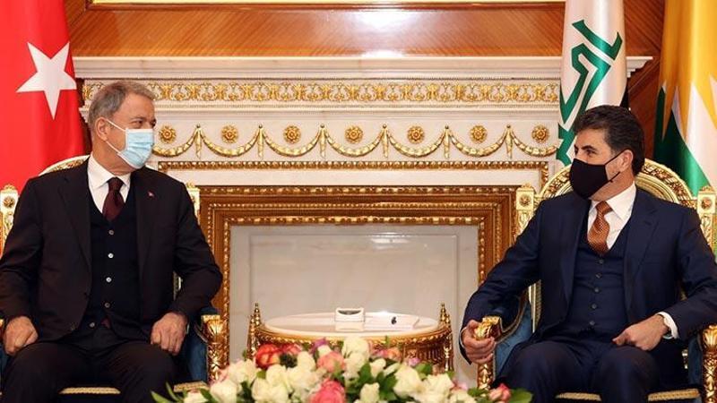Bakan Akar, IKBY Başkanı Barzani ile görüştü