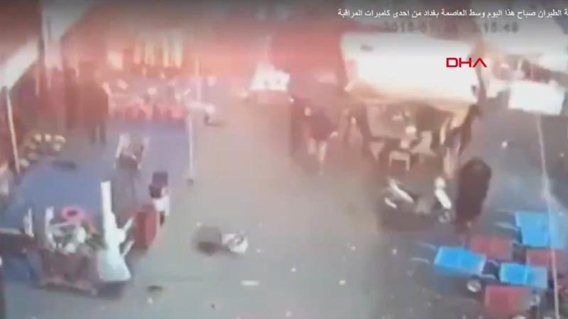 Irak'ın başkenti Bağdat'ta iki patlama meydana geldi! Patlama anına ilişkin yeni görüntüler
